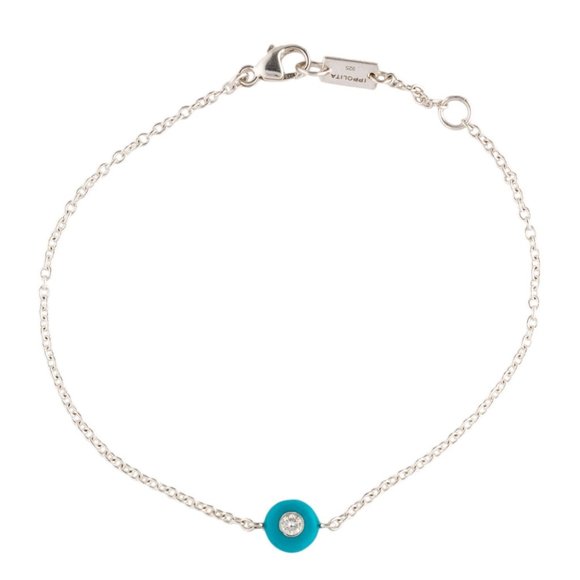 IPPOLITA DIAMOND STERLING SILVER STARDUST CARNEVALE CERAMIC BLUE BRACELET - Picture 3 of 6
